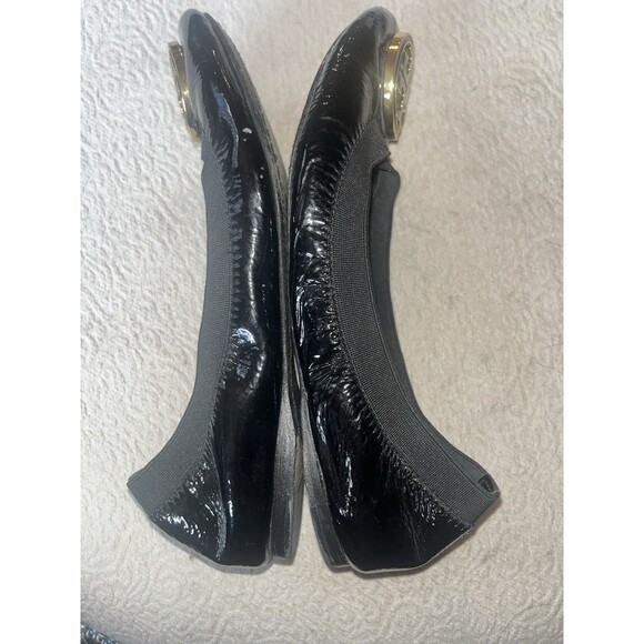Tory Burch Caroline Black Patent Leather Ballet Shoes Loafers Size 5 Women - Picture 7 of 9
